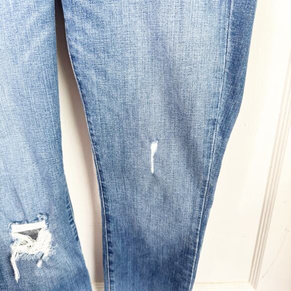 Madewell Maternity Skinny Jeans Stretchy Side Panels Distressed Look Size 28 - Picture 7 of 12